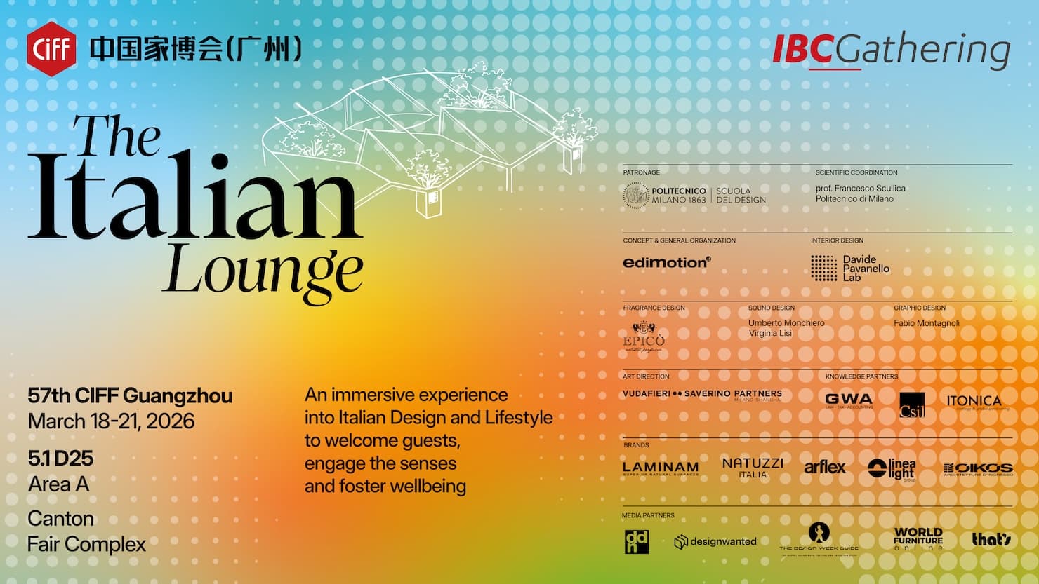 Illustration — "THE ITALIAN LOUNGE" AU CIFF GUANGZHOU 2026 : UNE PLATEFORME EN CONSTANTE ÉVOLUTION, TRAIT D'UNION ENTRE DESIGN, BUSINESS ET MARCHÉS INTERNATIONAUX
